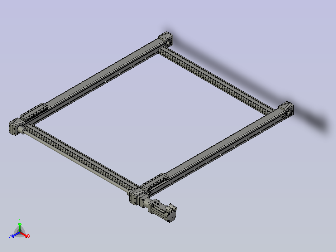 框型跨度双轨模组正等轴测图