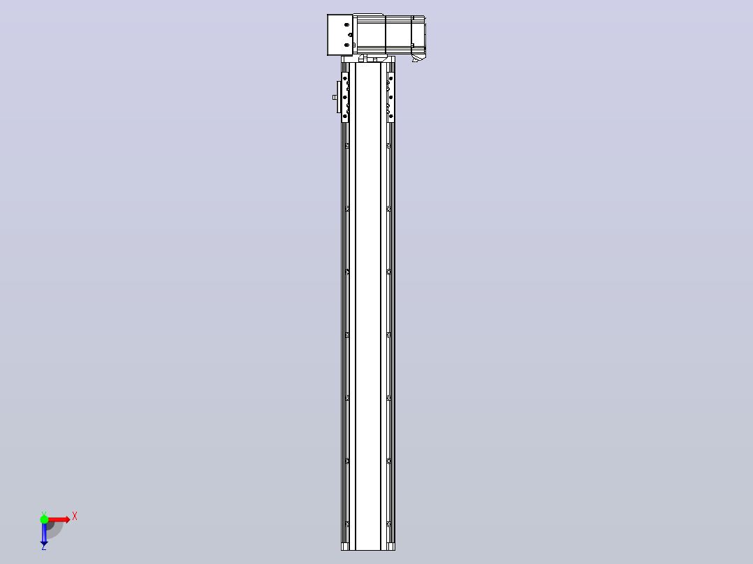 皮带直线轴半封闭可选导轨TPA-HNB-85D-90-L600-RU-C-P20-N3俯视图