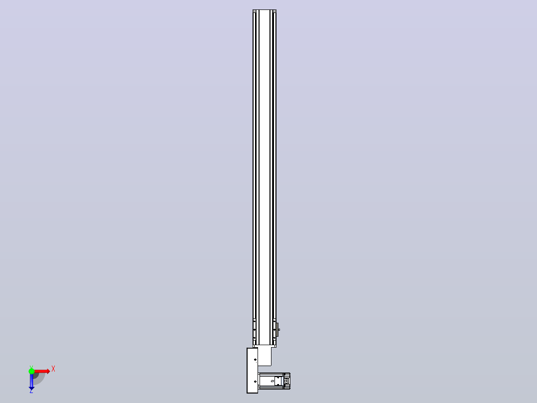 皮带直线轴半封闭可选导轨TPA-HNB-85S-90-L1050-ML-C-P20-N3俯视图