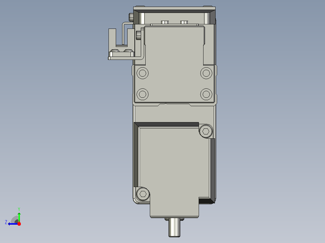 GTH4-L#-500-BM-M05-C3 GTH4内嵌式螺杆滑台 电机后折 TOYO模组右视图