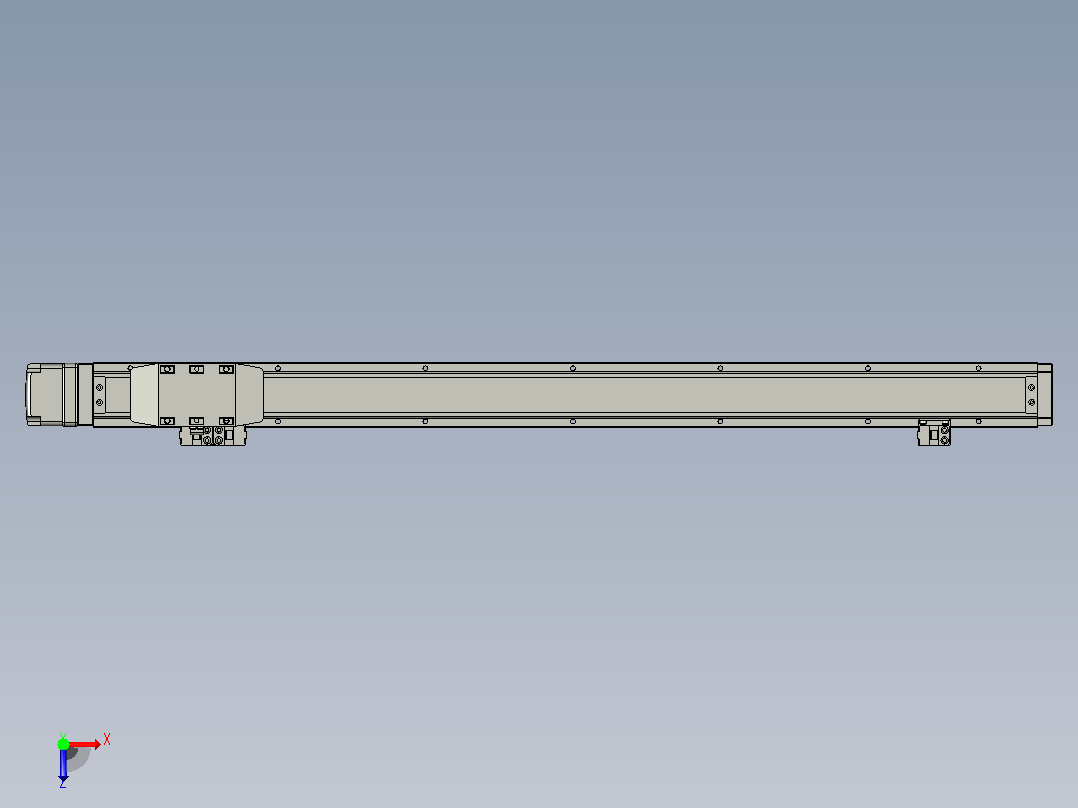 GTH4-L#-500-BM-M05-C3 GTH4内嵌式螺杆滑台 电机后折 TOYO模组俯视图