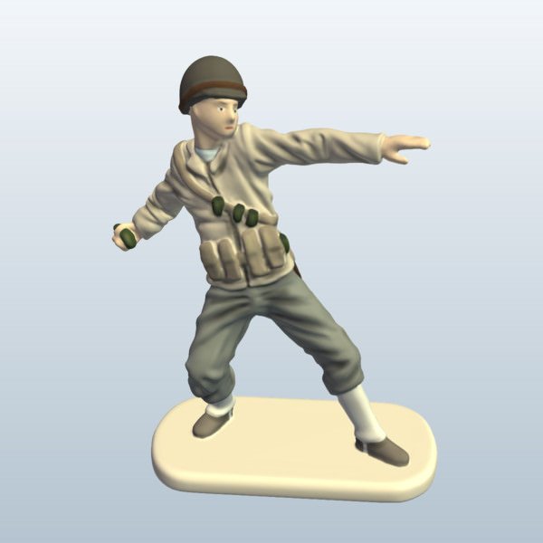 士兵投掷手榴弹