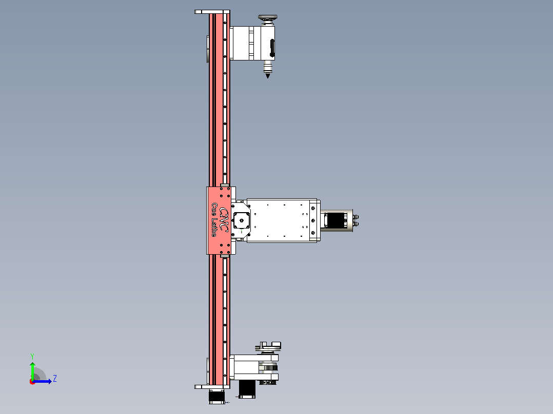 Original小型数控车削车床3D数模图纸 f3d igs step格式左视图