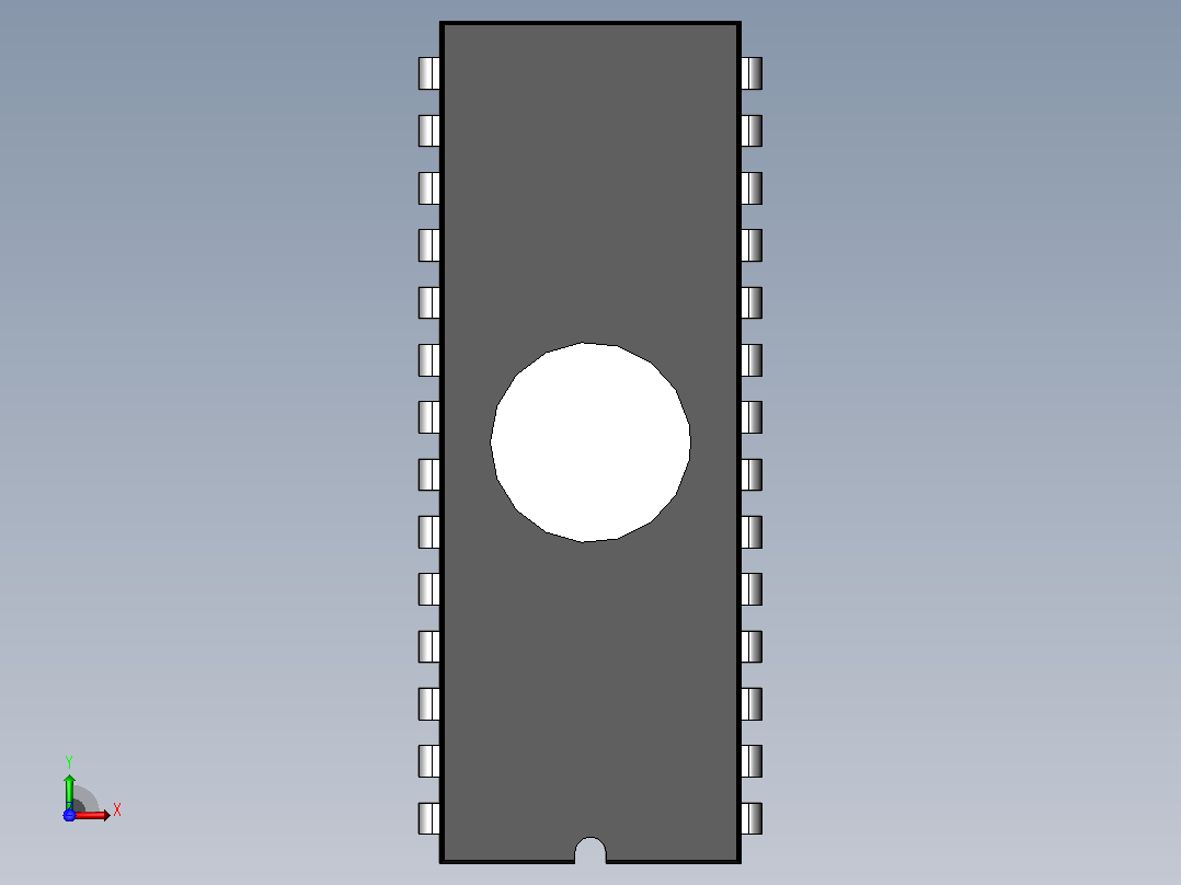 电子器件DIP 28 IC with 0_350in Window前视图