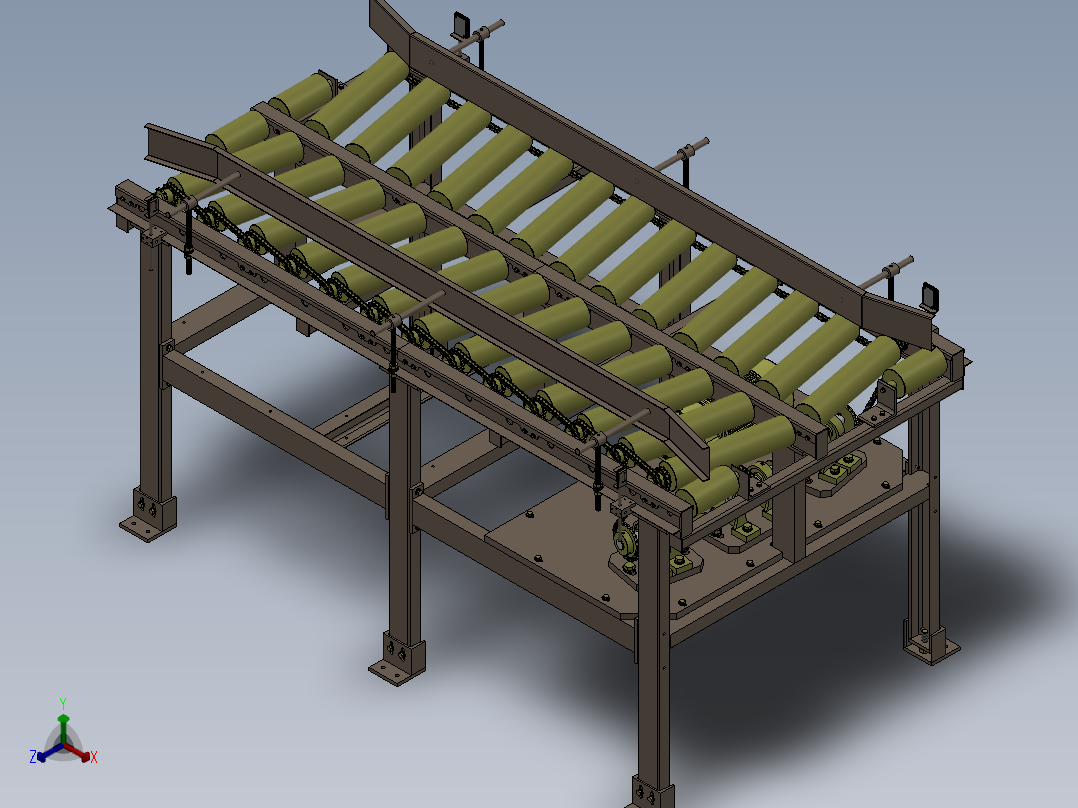 集中滚筒输送机（含工程图CAD）sw16可编辑