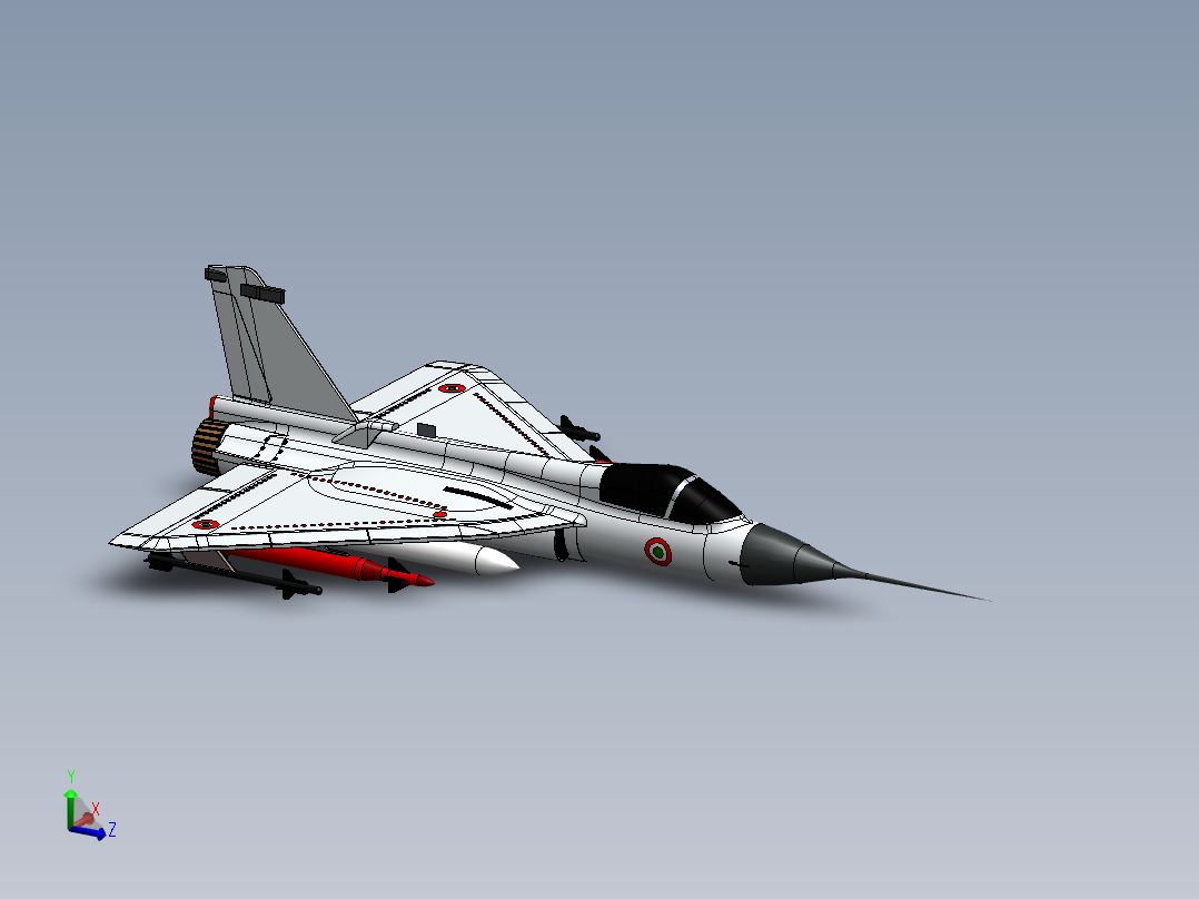 简易LCA tejas轻型战斗机模型3D图纸 Solidworks设计