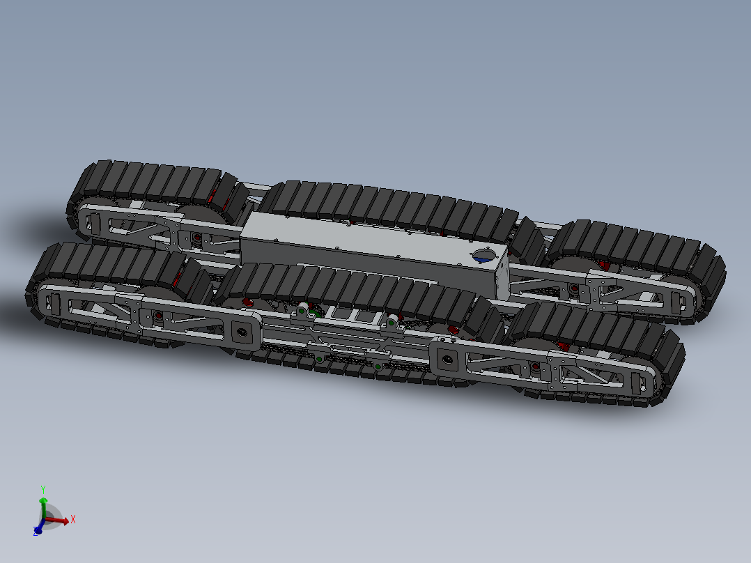 移动履带式救援机器人底盘3D模型图纸 Solidworks设计