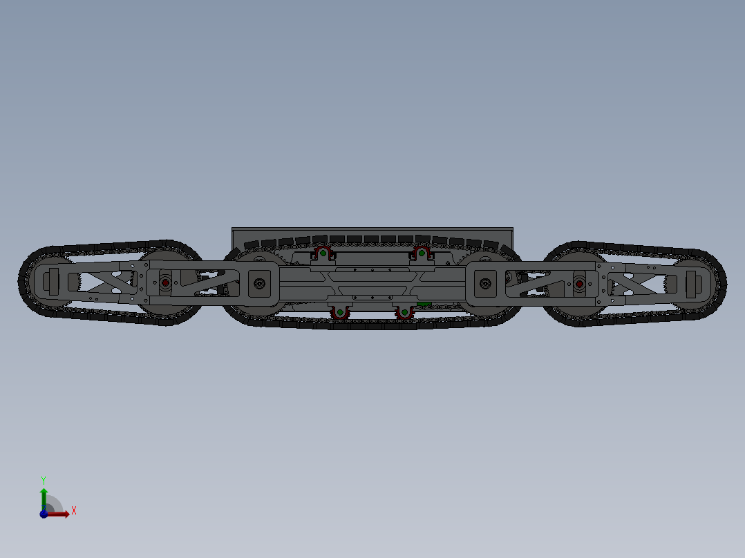 移动履带式救援机器人底盘3D模型图纸 Solidworks设计前视图