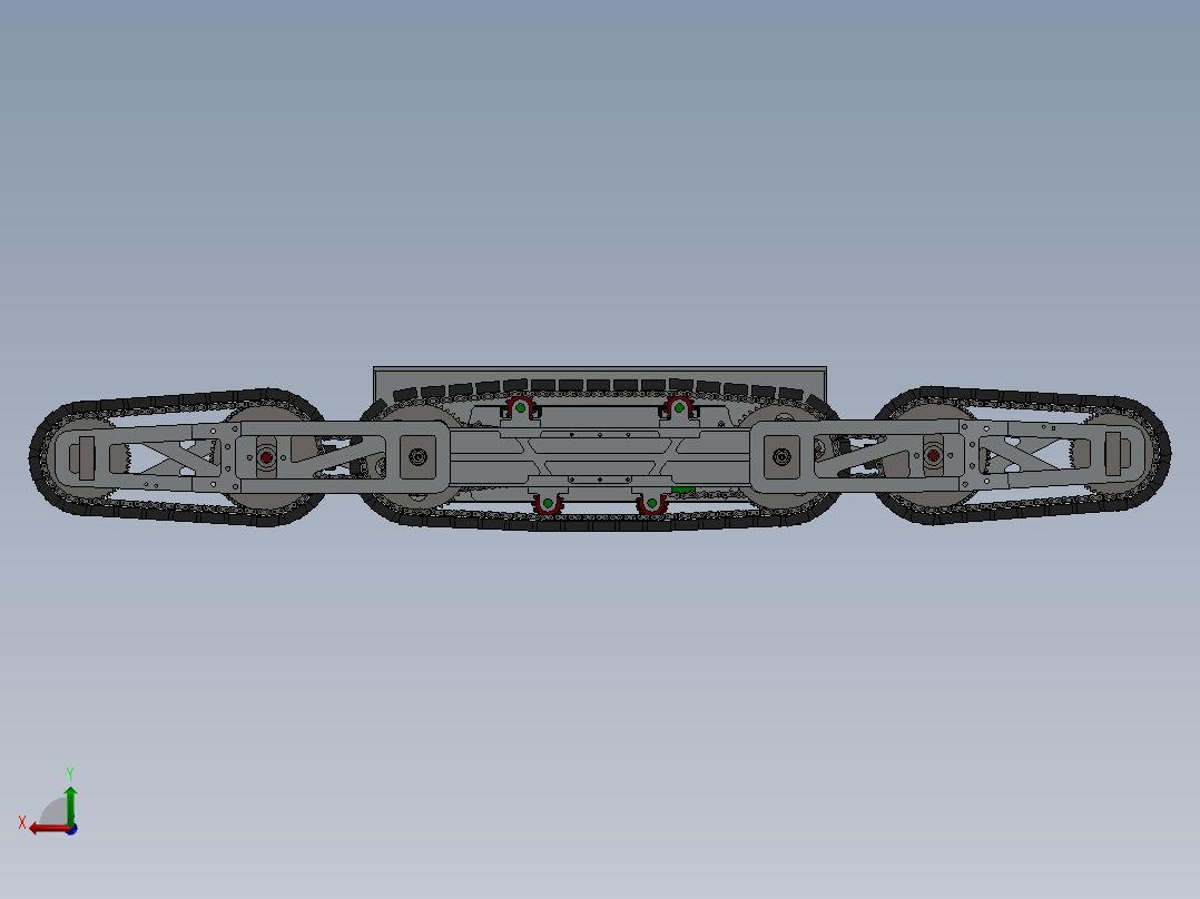 移动履带式救援机器人底盘3D模型图纸 Solidworks设计后视图