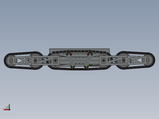 移动履带式救援机器人底盘3D模型图纸 Solidworks设计后视缩略图