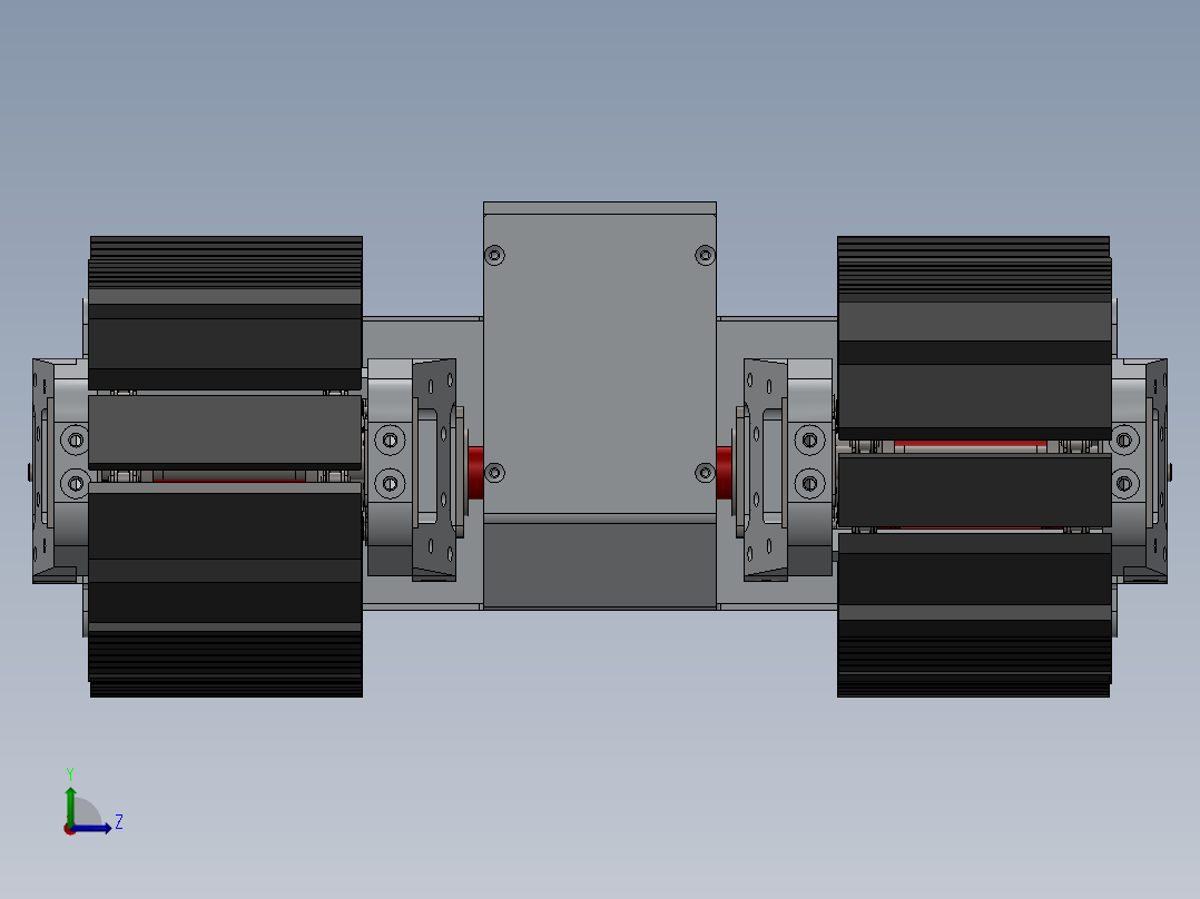 移动履带式救援机器人底盘3D模型图纸 Solidworks设计左视图
