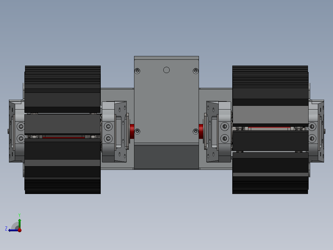 移动履带式救援机器人底盘3D模型图纸 Solidworks设计右视图