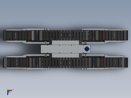 移动履带式救援机器人底盘3D模型图纸 Solidworks设计俯视缩略图