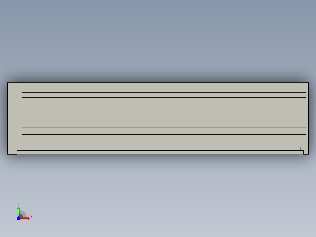 双拉门文件柜3D模型前视图