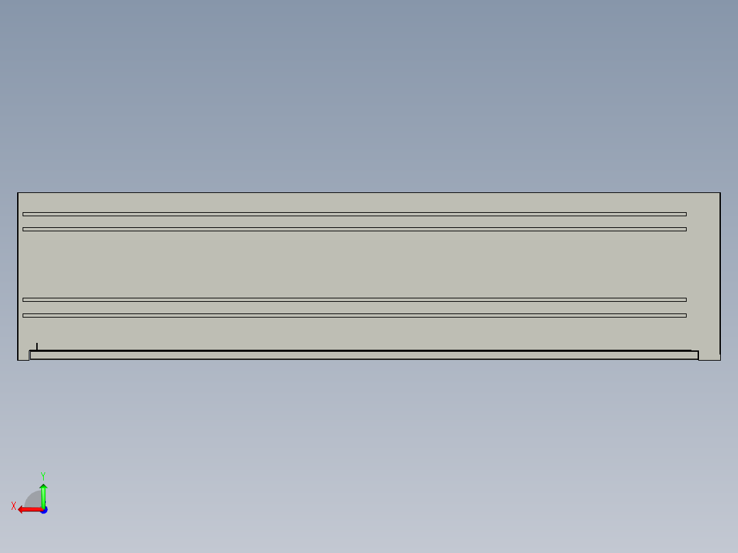双拉门文件柜3D模型后视图