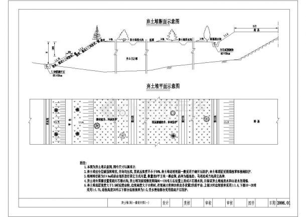 弃土场水土保持措施水利设计图纸CAD图纸