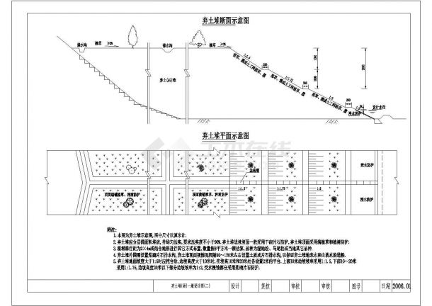 弃土场水土保持措施水利设计图纸CAD图纸