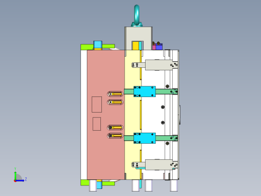 汽车某零部件大型模具左视缩略图