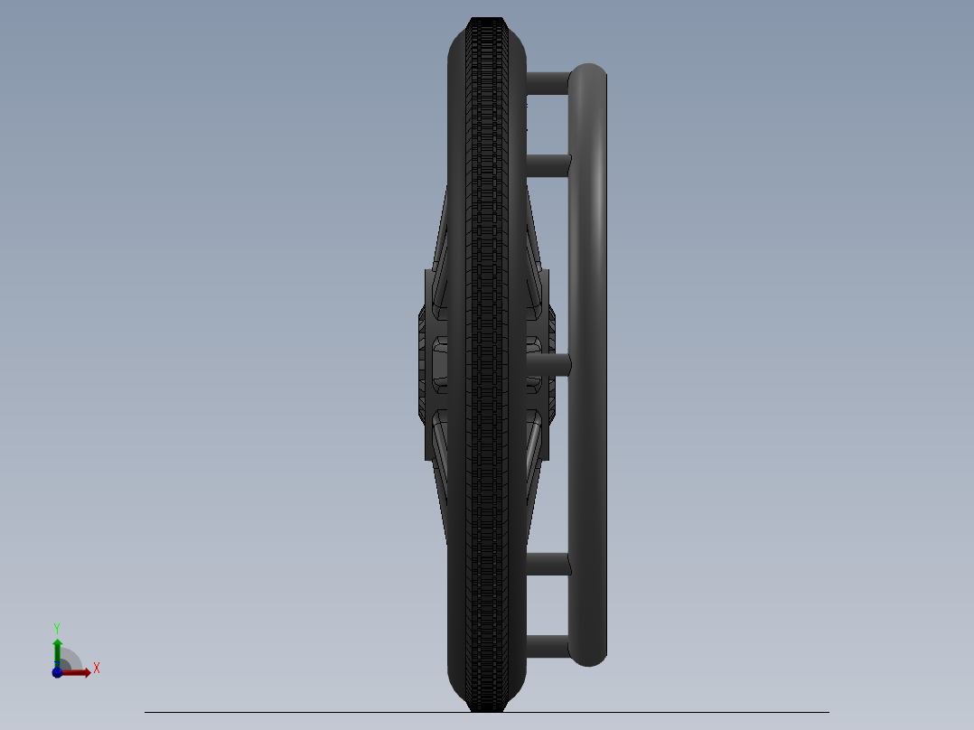 站立电动轮椅3d图纸 站立两用SW设计图纸 坐立两用电动轮椅3d模型前视图