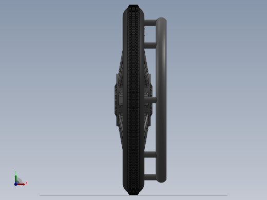 站立电动轮椅3d图纸 站立两用SW设计图纸 坐立两用电动轮椅3d模型前视缩略图