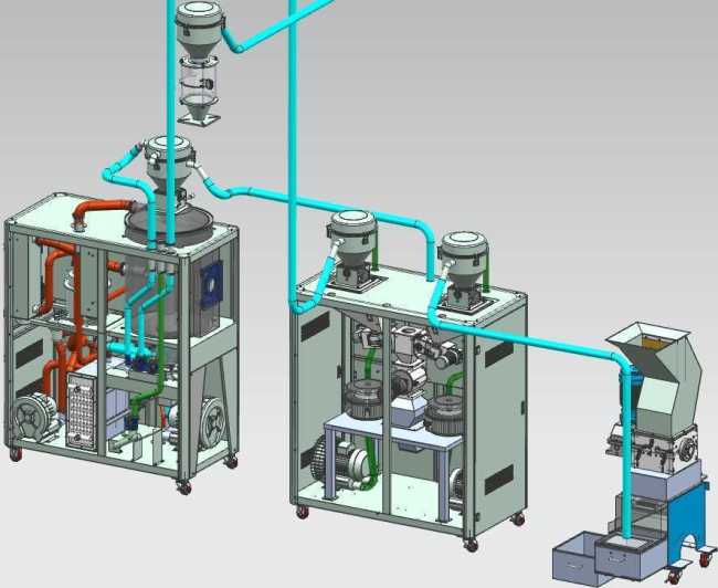 注塑机集中供料系统设备3D模型