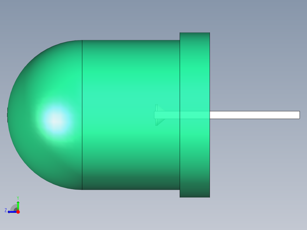 LED_Round_Green3_D10.0mm右视图