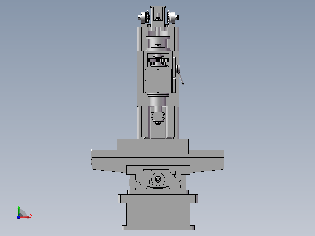 铣床模型设计前视图