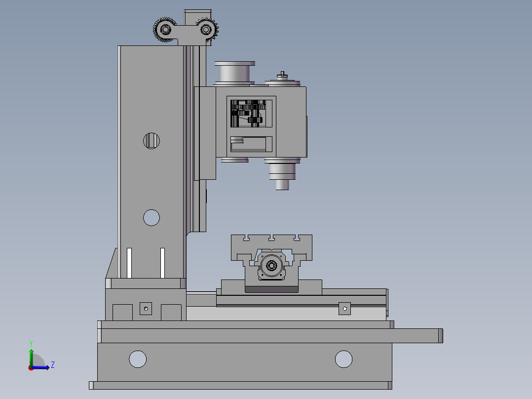 铣床模型设计左视图