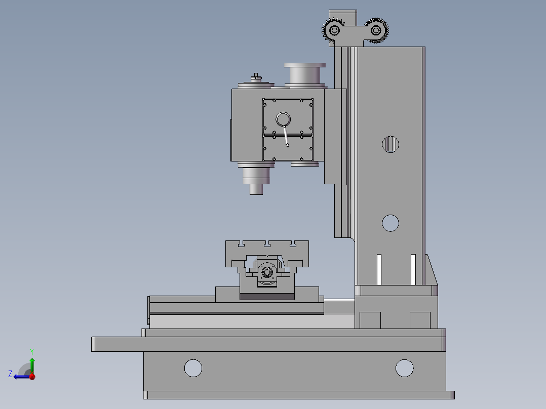 铣床模型设计右视图