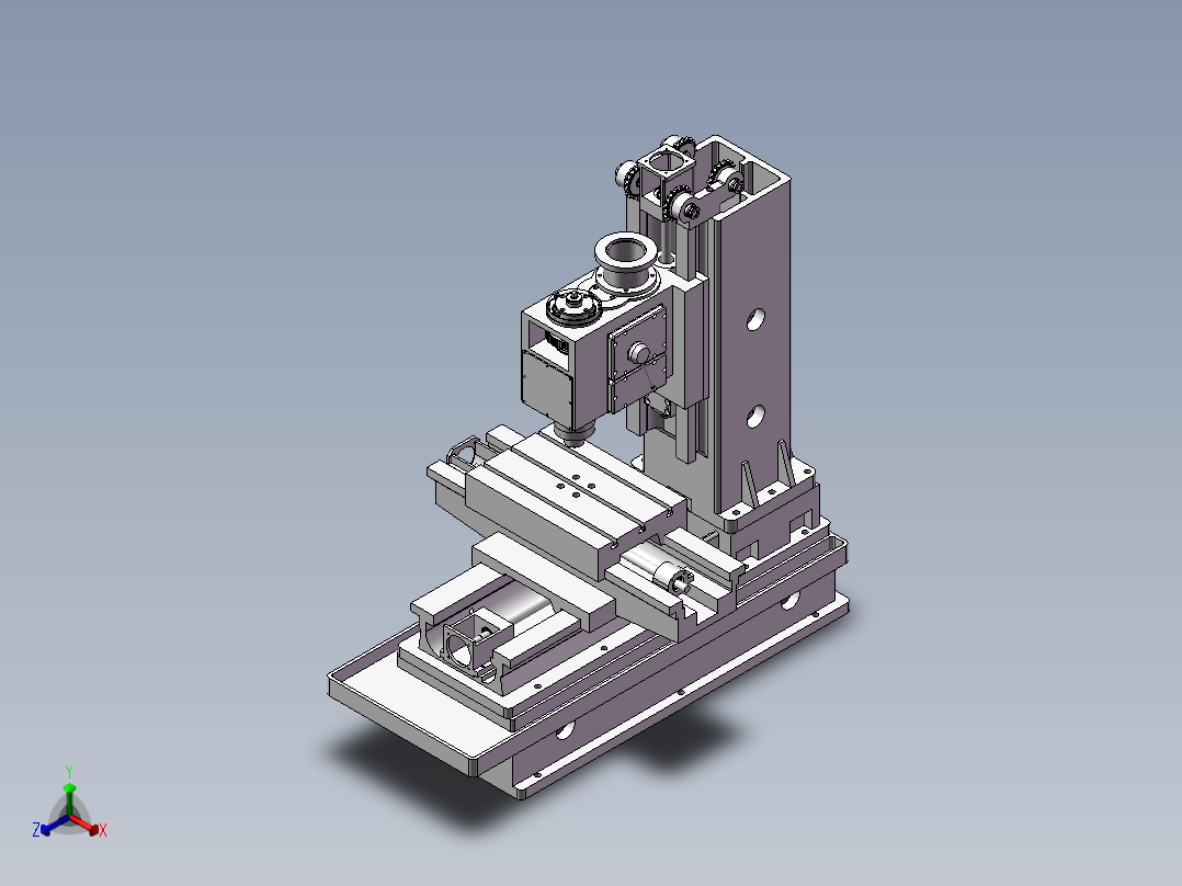 铣床模型设计正等轴测图