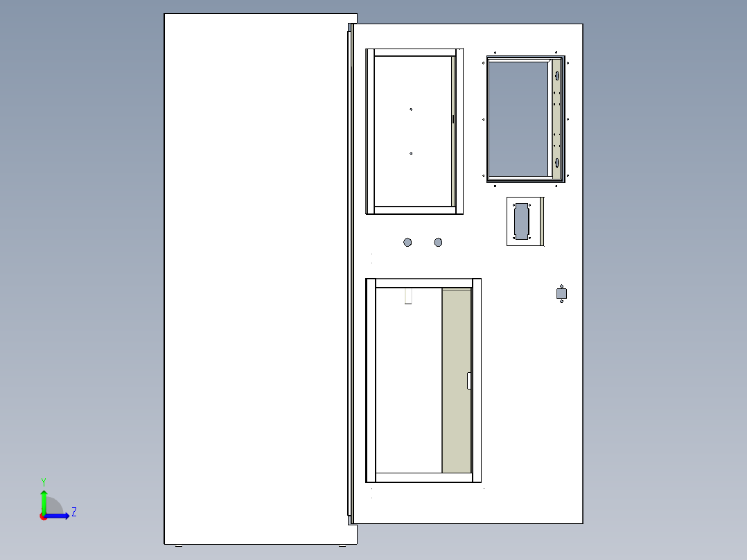 社区直饮水机三维模型左视图