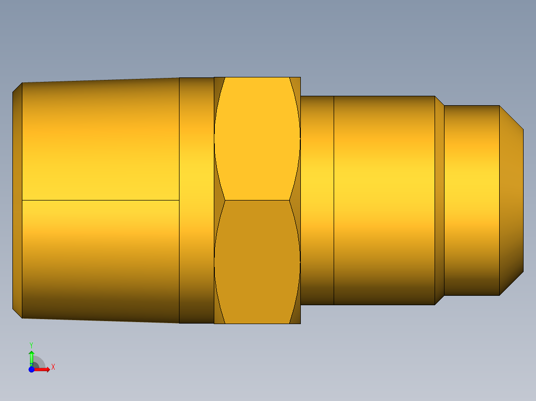 扩口式工业通用硬管接头Male Connector 48F-6-6前视图