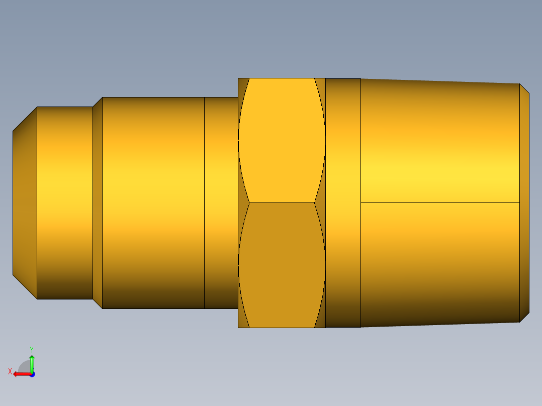 扩口式工业通用硬管接头Male Connector 48F-6-6后视图