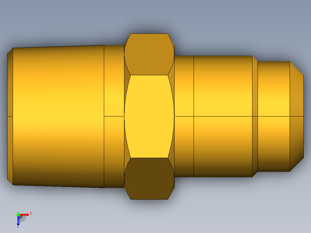 扩口式工业通用硬管接头Male Connector 48F-6-6俯视图