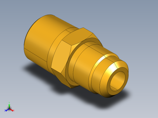 扩口式工业通用硬管接头Male Connector 48F-6-6正等轴测缩略图