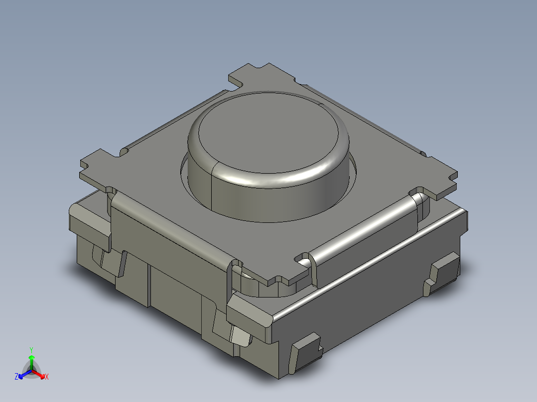 16毫米方形薄型SMD轻触开关正等轴测图