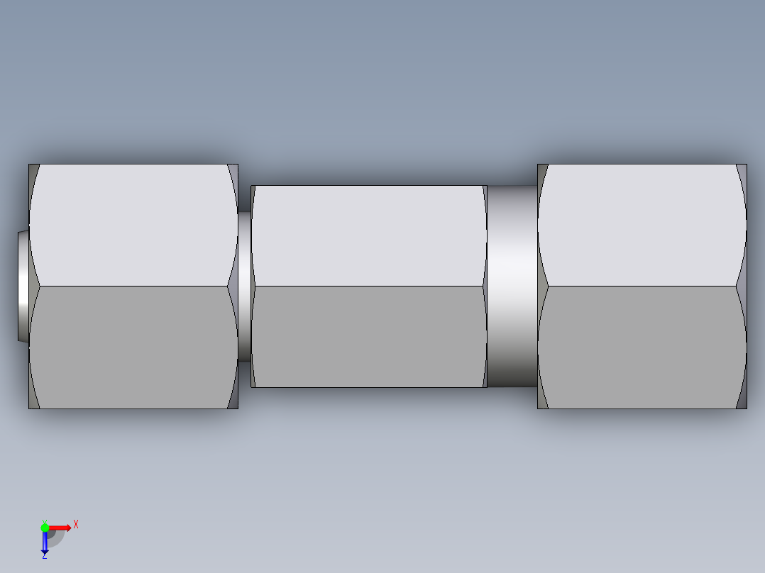 卡套式工业通用硬管接头EO_Distance_piece_adapter_DA08L71俯视图