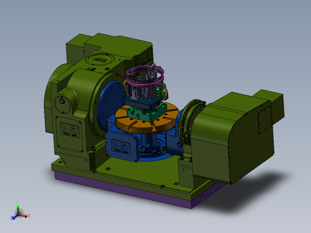 摇蓝台五轴零点定位液压夹具