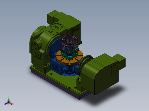 摇蓝台五轴零点定位液压夹具正等轴测缩略图