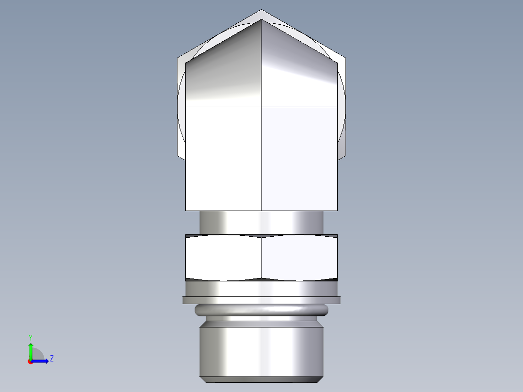 卡套式工业通用硬管接头EO_Adjustable_Locknut_elbow_WEE16SMORCF左视图