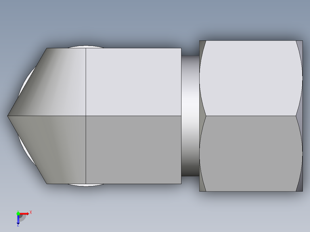 卡套式工业通用硬管接头EO_Adjustable_Locknut_elbow_WEE16SMORCF俯视图