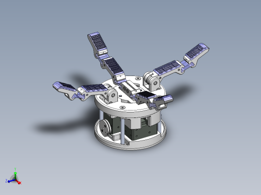 05-Model Q四指机械爪机械手结构3D图纸 Solidworks设计