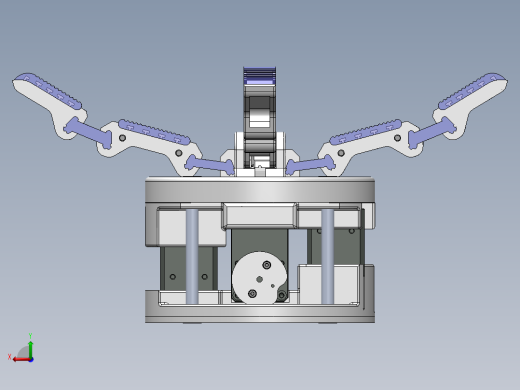 05-Model Q四指机械爪机械手结构3D图纸 Solidworks设计后视缩略图