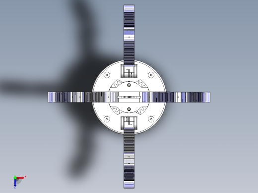 05-Model Q四指机械爪机械手结构3D图纸 Solidworks设计俯视缩略图