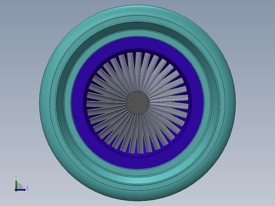 燃气轮机自由式装配---模型格式为 sw左视图