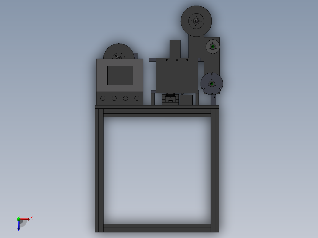 一款简单的贴铁氟龙胶的机器俯视图
