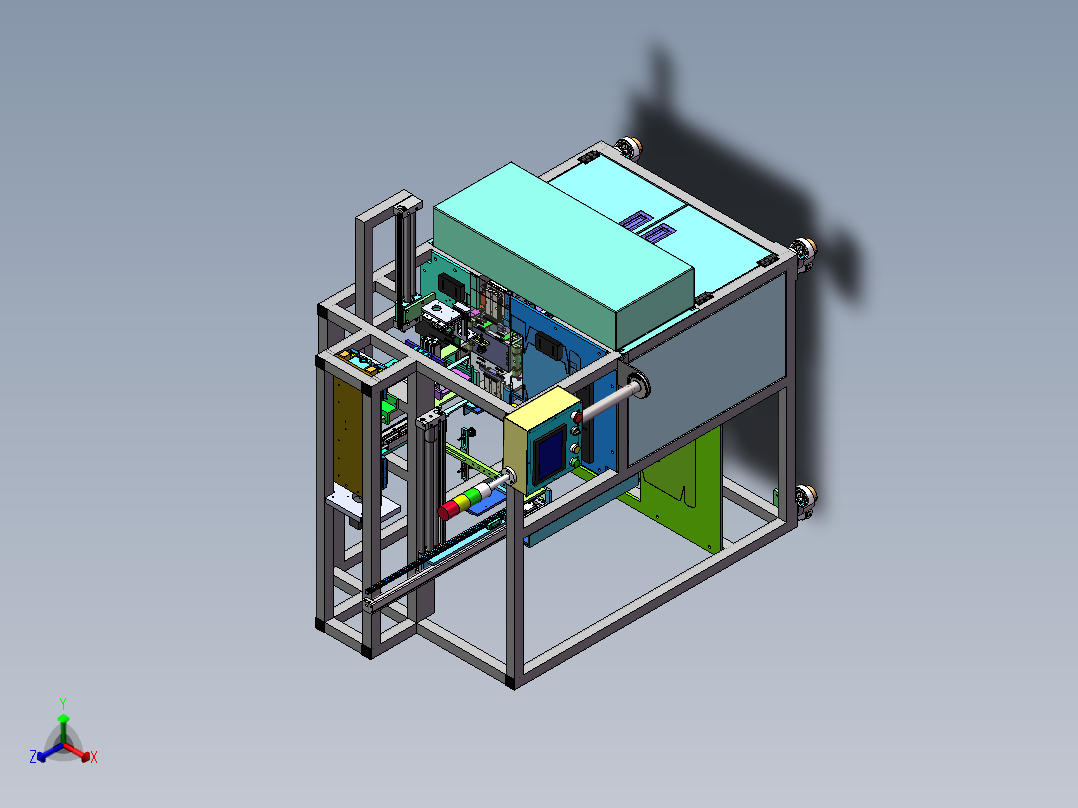 小型纸盒包装折盒机sw18可编辑正等轴测图