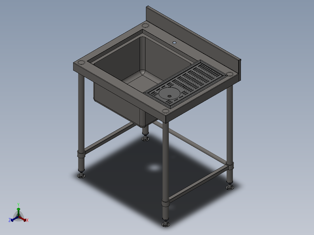 水槽、不锈钢水槽(149)正等轴测图