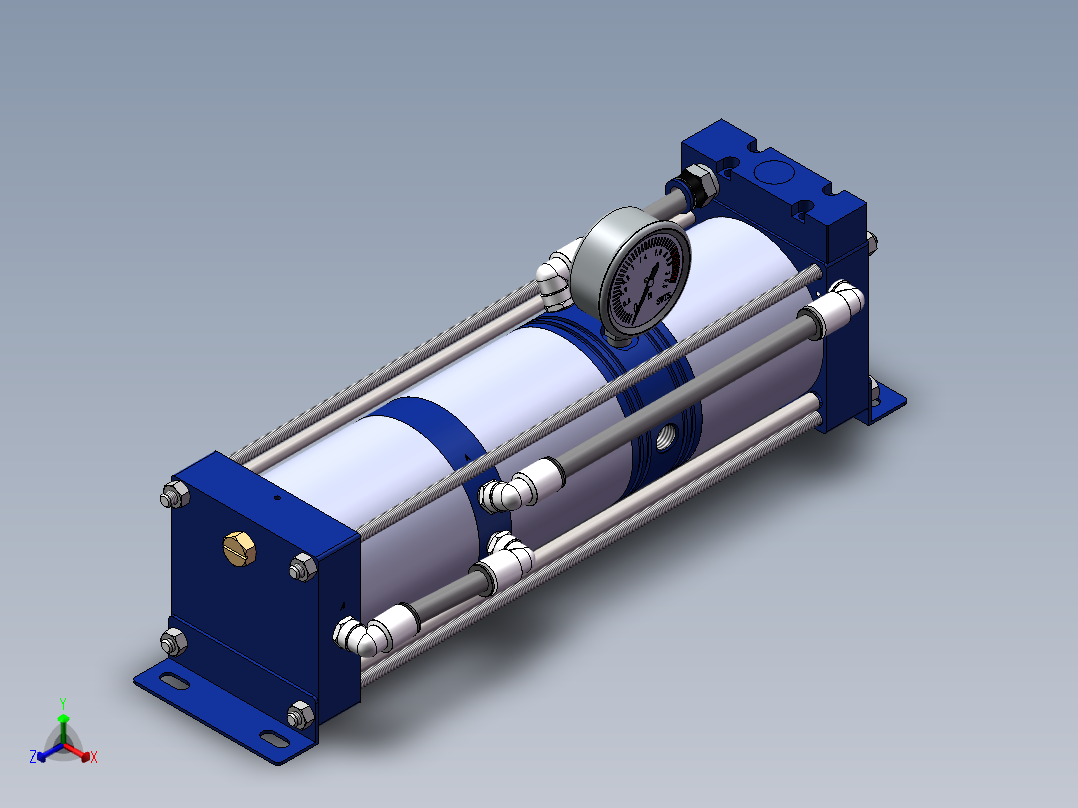 空气增压泵AB-03（sw14可编辑+工程图）正等轴测图