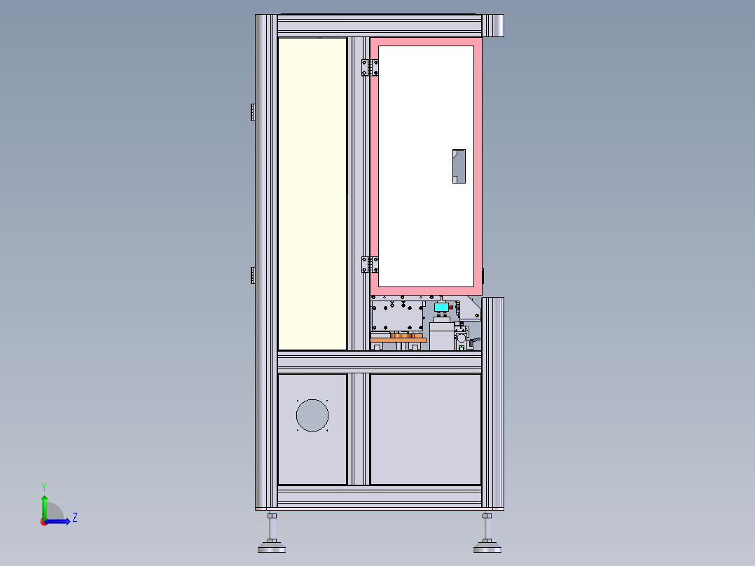 柔性电路板自动压合机sw18可编辑左视图